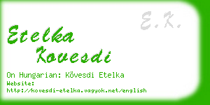 etelka kovesdi business card
